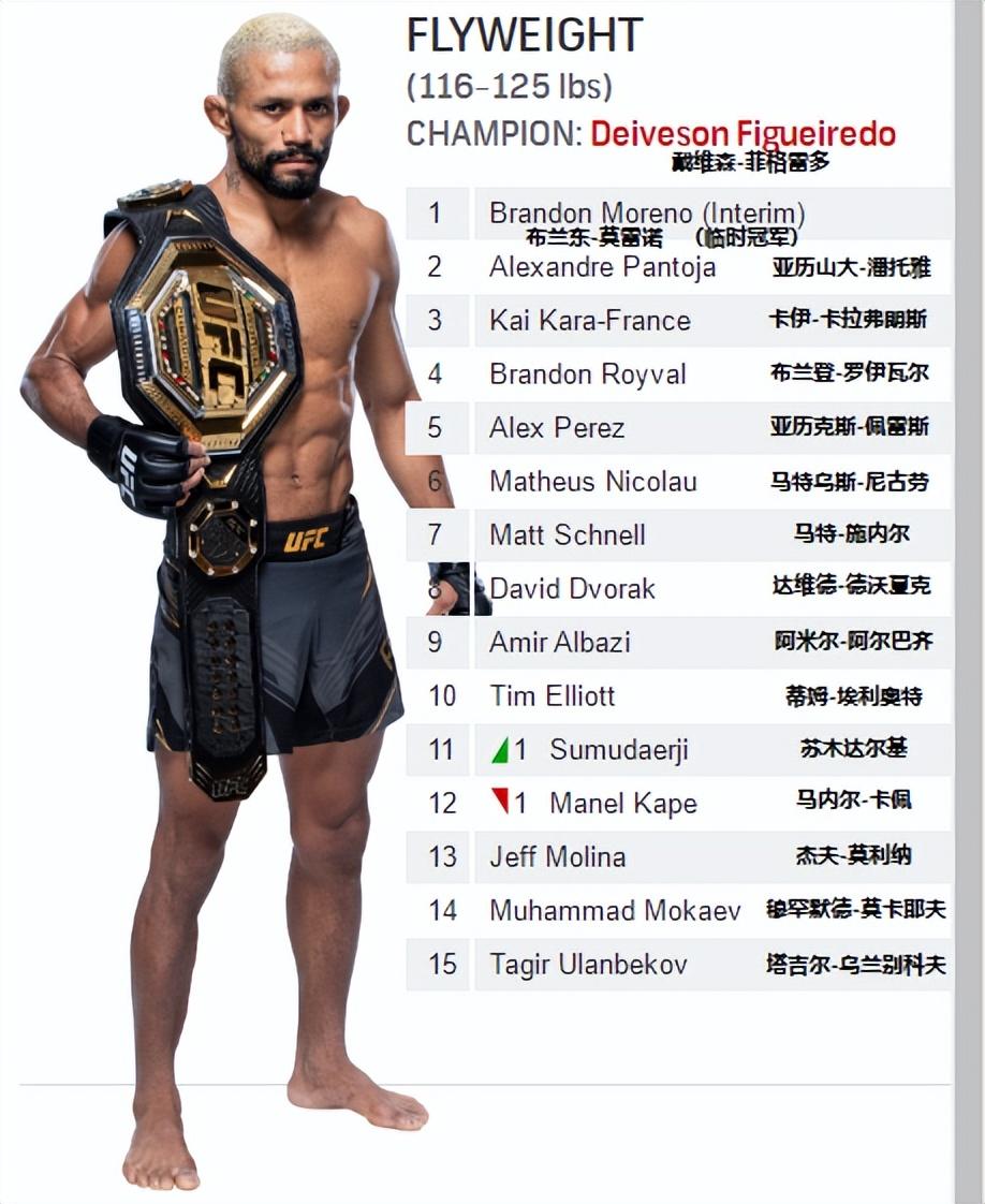 ufc排名最新2022比赛(UFC各量级最新排名 2022.11.08更新)