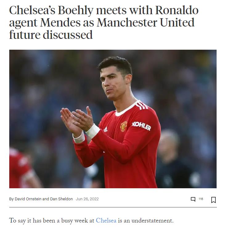 选择加盟切尔西（自荐拜仁被拒！豪门无力负担薪资，C罗被迫留队还是加盟切尔西？）