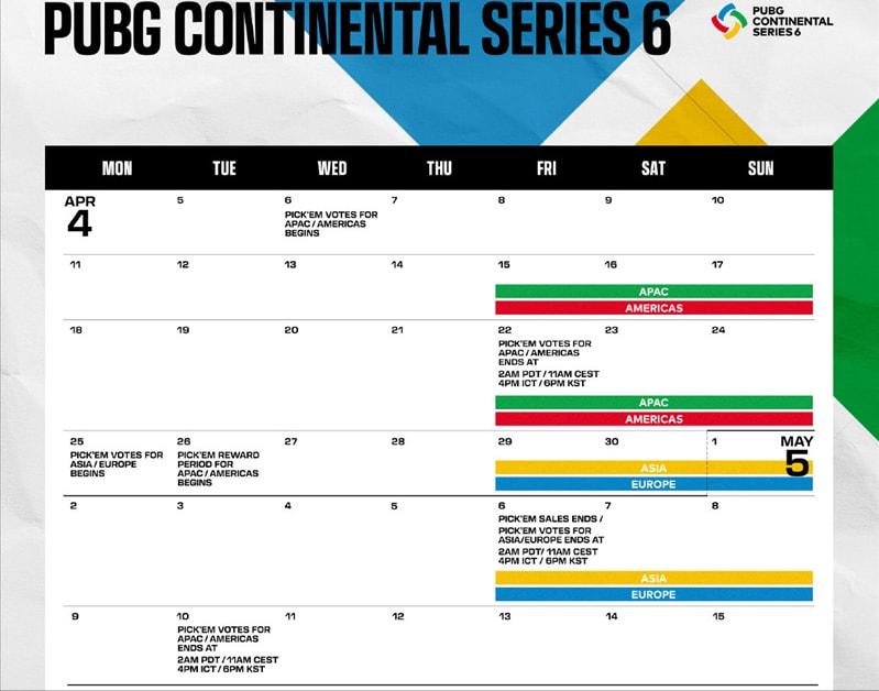 世联赛第六名有奖金吗(PCS6洲际赛全面启动,总奖金高达100万美元,PUBG迎来五周年)