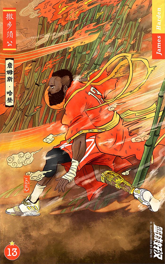 莱昂纳德球星卡(帅!小伙设计NBA球星·篮球好汉卡,詹姆斯、哈登都上榜了)