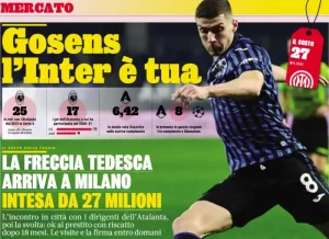 租借18个月（米体：戈森斯明天体检，租借18个月+条件触发买断总价2700万）-华海博客