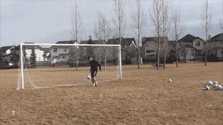 踢足球怎么起高球(业余足球场上,处理好高空球的几个方法(动图教学))